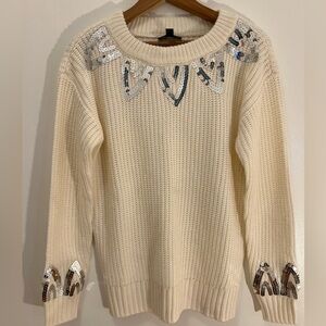 G by Giuliana Ivory Sweater with Shimmering Sequins Women’s XS